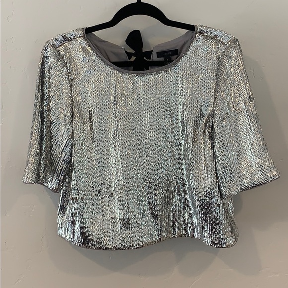 Sequined J. Crew Party Top in Size 6 - Picture 2 of 5